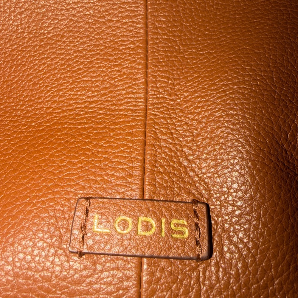 NEW Lodis Cognac Woven-Front Leather Shoulder Bag - Picture 5 of 9